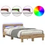 Oak Bed Frame Artisan Oak Solid Oak Wood by , Beds and slatted bases - Ref: Foro24-3333955, Price: 142,01 €, Discount: %