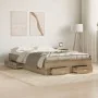 Bed Frame with Drawers in Artisan Oak 120x200 cm made of Crafted Wood by , Beds and slatted bases - Ref: Foro24-3333970, Pric...
