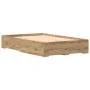 Bed Frame with Drawers in Artisan Oak 120x200 cm made of Crafted Wood by , Beds and slatted bases - Ref: Foro24-3333970, Pric...