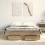 Bed Frame with Drawers in Artisan Oak 120x200 cm made of Crafted Wood by , Beds and slatted bases - Ref: Foro24-3333970, Pric...