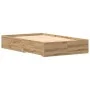 Bed Frame with Drawers in Artisan Oak 120x200 cm made of Crafted Wood by , Beds and slatted bases - Ref: Foro24-3333970, Pric...