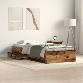 Old Wood Bed Frame 90x200 cm Manufactured Wood