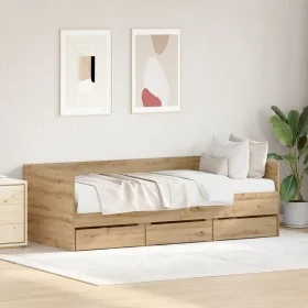 Day Bed Handmade Oak Crafted Wood 90 x 190 cm