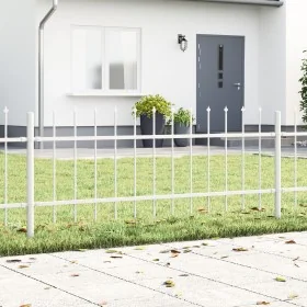 Gartenzaun mit weißer Speerspitze 3,4x0,6 m aus