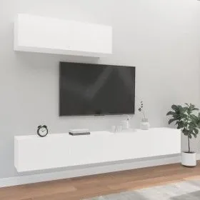 Set de muebles de TV 3 piezas madera contrachapada blanco de vidaXL, Muebles TV - Ref: Foro24-3114478, Precio: 193,00 €, Desc...