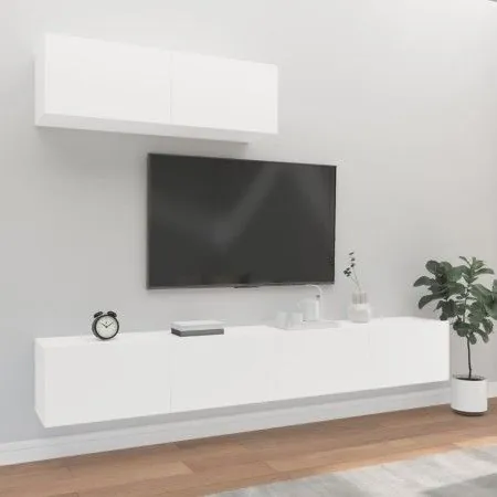 3-teiliges TV-Möbelset aus weißem Sperrholz von vidaXL, TV-Möbel - Ref: Foro24-3114478, Preis: 193,00 €, Rabatt: %