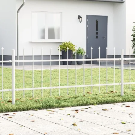 VidaXL Garden Fence with White Spear Tip 5.1x0.6 m Steel | Foro24.es | Tu tienda online para hogar, jardín y más Foro24.es