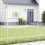 VidaXL Garden Fence with White Spear Tip 6.8x1.5 m Steel | Foro24.es | Tu tienda online para hogar, jardín y más Foro24.es