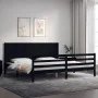 Bettgestell mit schwarzem Massivholzkopfteil 200x200 cm von vidaXL, Betten und Lattenroste - Ref: Foro24-3194530, Preis: 191,...