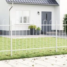 Garden Fence with White Loop Top 6.8x1 m Steel