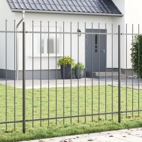 Garden Fence with Launcher Tip Gray 8.5x1.5 m