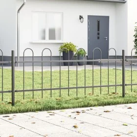 Gartenzaun mit gewölbter Oberseite Grau 10,2x0,6