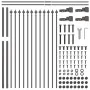 valaXL Garden Fence with Spear Shaped Tip Grey 11.9x1.2 m Steel | Foro24.es | Tu tienda online para hogar, jardín y más Foro24.es