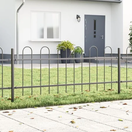 VidaXL Gartenzaun mit Platte aus grauem Reifen 11,9x0,6 m Stahl | Foro24.es | Tu tienda online para hogar, jardín y más Foro24.es