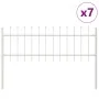 Garden Fence with White Spearhead 11.9 x 0.6 m Steel by , fence panels - Ref: Foro24-3334138, Price: 304,24 €, Discount: %