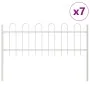 Garden fence with white arch-shaped top 11.9x0.6 m made of steel by , fence panels - Ref: Foro24-3334143, Price: 277,16 €, Di...