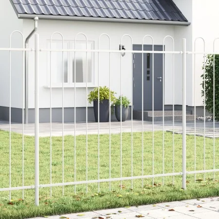 Gartenzaun mit weißer Bogenplatte 11,9 x 1,5 m Stahl | Foro24.es | Tu tienda online para hogar, jardín y más Foro24.es
