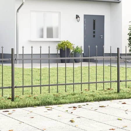 VidaXL Garden Fence with Spearhead Gray 13.6x0.6 m Steel by , fence panels - Ref: Foro24-3334148, Price: 346,74 €, Discount: %