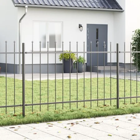 Garden fence with gray tip finish of 15.3x1 m in steel | Foro24.es | Tu tienda online para hogar, jardín y más Foro24.es