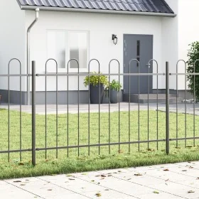 Garden fence with arch-shaped top, gray, 15.3x0.8