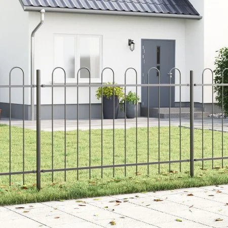Garden fence with arch-shaped top, gray, 15.3x0.8 m, steel | Foro24.es | Tu tienda online para hogar, jardín y más Foro24.es