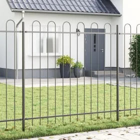 Garden Fence with Top in Gray Arch 15.3 x 1.5 m