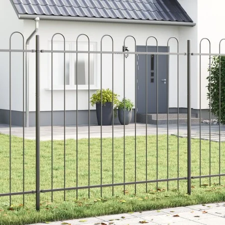 Garden Fence with Top in Gray Arch 15.3 x 1.5 m Steel | Foro24.es | Tu tienda online para hogar, jardín y más Foro24.es
