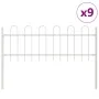 Garden Fence with White Arch Top 15.3x0.6 m Steel by , fence panels - Ref: Foro24-3334183, Price: 355,06 €, Discount: %