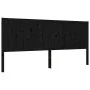 Bed frame with black solid wood headboard 200x200 cm by vidaXL, Beds and slatted bases - Ref: Foro24-3194530, Price: 191,80 €...