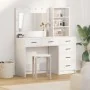 Conjunto de mesa de tocador de 2 piezas con LED de madera blanca de , Tocadores para dormitorios - Ref: Foro24-3334191, Preci...