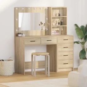 2-Piece Vanity Table Set with LED Wood Made in