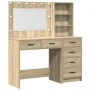 Conjunto de Mesa de Tocador de 2 Piezas con LED de Madera Elaborada en Roble Sonoma de , Tocadores para dormitorios - Ref: Fo...