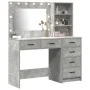 Conjunto de tocador de 2 piezas con LED en gris concreto de madera elaborada de , Tocadores para dormitorios - Ref: Foro24-33...