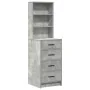 Conjunto de tocador de 2 piezas con LED en gris concreto de madera elaborada de , Tocadores para dormitorios - Ref: Foro24-33...