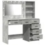 Conjunto de tocador de 2 piezas con LED en gris concreto de madera elaborada de , Tocadores para dormitorios - Ref: Foro24-33...