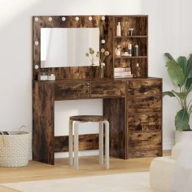 2-Piece Vanity Set with LED Smoked Oak Wood