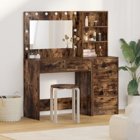 Set de Tocador de 2 Piezas con LED Madera de Roble Ahumado | Foro24.es | Tu tienda online para hogar, jardín y más Foro24.es