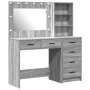 Juego de Mesa de Tocador de 2 Piezas con LED de Madera Elaborada Gris Sonoma de , Tocadores para dormitorios - Ref: Foro24-33...