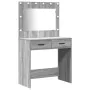 Juego de Mesa de Tocador de 2 Piezas con LED de Madera Elaborada Gris Sonoma de , Tocadores para dormitorios - Ref: Foro24-33...