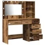 Conjunto de Mesa de Tocador de 2 Piezas con LED y Madera Vieja Ingenierizada | Foro24.es | Tu tienda online para hogar, jardín y más Foro24.es