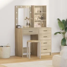 Set de Tocador de 2 Piezas con LED en Madera de