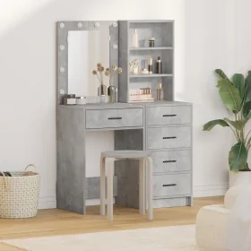 2-piece vanity set with LED in concrete gray made