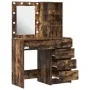 Conjunto de tocador de 2 piezas con LEDs y madera de roble ahumado de , Tocadores para dormitorios - Ref: Foro24-3334204, Pre...