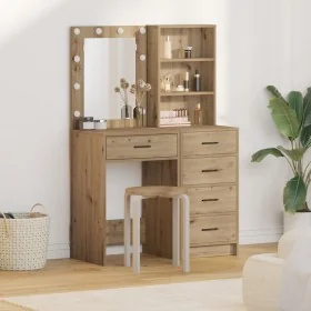 2-teiliges Schminktisch-Set mit LED aus