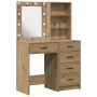 Set de tocador de 2 piezas con LED de en madera de roble artesanal de , Tocadores para dormitorios - Ref: Foro24-3334208, Pre...