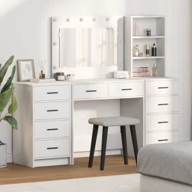 3-piece vanity set with LED in white wood by , Bedroom Dressers - Ref: Foro24-3334209, Price: 281,42 €, Discount: %