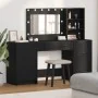 Juego de Mesa de Tocador de 3 Piezas con LED de Madera Negra de , Tocadores para dormitorios - Ref: Foro24-3334210, Precio: 2...