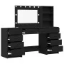 3-teiliges Schminktisch-Set mit schwarzer Holz-LED von , Schlafzimmerkommoden - Ref: Foro24-3334210, Preis: 289,90 €, Rabatt: %