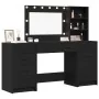 Juego de Mesa de Tocador de 3 Piezas con LED de Madera Negra de , Tocadores para dormitorios - Ref: Foro24-3334210, Precio: 2...