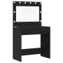 Juego de Mesa de Tocador de 3 Piezas con LED de Madera Negra de , Tocadores para dormitorios - Ref: Foro24-3334210, Precio: 2...